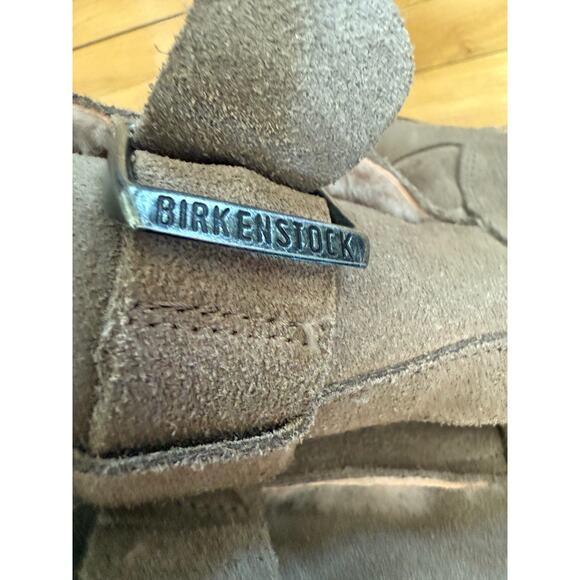 Birkenstock Uppsala Shearling Suede Leather boots in gray taupe - Picture 8 of 14